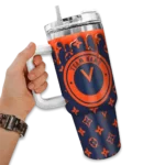 personalized virginia cavaliers bullseye drips blue curved tumbler best selling.webp