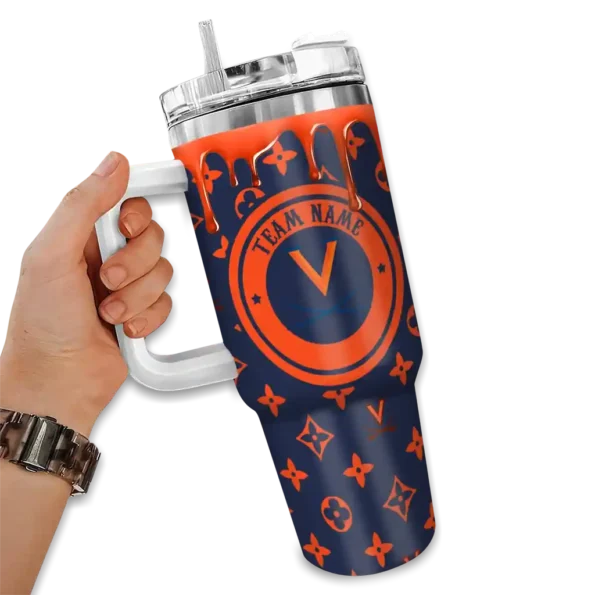 personalized virginia cavaliers bullseye drips blue curved tumbler fashion forward.webp