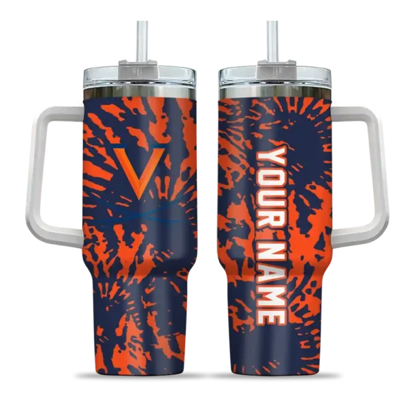 personalized virginia cavaliers burst swirl blue curved tumbler best selling.webp