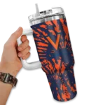 personalized virginia cavaliers burst swirl blue curved tumbler best selling.webp