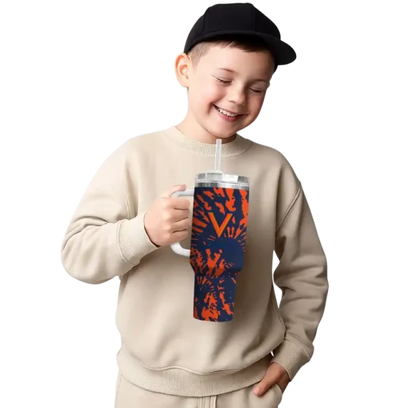 personalized virginia cavaliers burst swirl blue curved tumbler latest model.webp