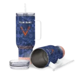 personalized virginia cavaliers geometric prism blue curved tumbler best selling.webp