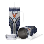 personalized virginia cavaliers leopard zipper blue curved tumbler best selling.webp