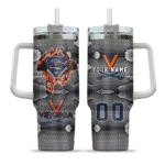 personalized virginia cavaliers superman shield blue gray curved tumbler best selling.webp