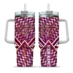 personalized virginia tech hokies chevron angle maroon curved tumbler best selling.webp