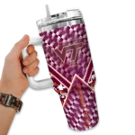 personalized virginia tech hokies chevron angle maroon curved tumbler best selling.webp