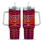 personalized virginia tech hokies chevron layers maroon curved tumbler best selling.webp