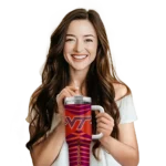 personalized virginia tech hokies chevron layers maroon curved tumbler best selling.webp