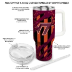 personalized virginia tech hokies claw cut maroon black curved tumbler best selling.webp