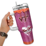 personalized virginia tech hokies heart helmet motif maroon curved tumbler best selling.webp