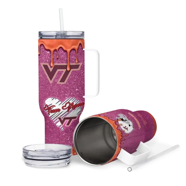 personalized virginia tech hokies heart helmet motif maroon curved tumbler high quality.webp
