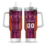 personalized virginia tech hokies hexagon armor maroon curved tumbler best selling.webp