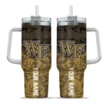 personalized wake forest demon deacons chevron stripe gold curved tumbler best selling.webp