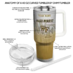 personalized wake forest demon deacons gradient dots gold curved tumbler best selling.webp