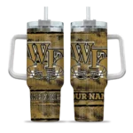 personalized wake forest demon deacons honey streaks gold curved tumbler best selling.webp