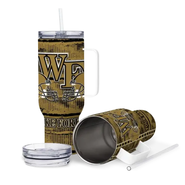 personalized wake forest demon deacons honey streaks gold curved tumbler high quality.webp
