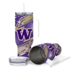 personalized washington huskies abstract paths purple curved tumbler best selling.webp