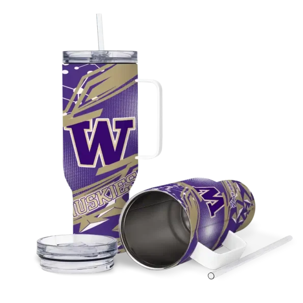 personalized washington huskies abstract paths purple curved tumbler high quality.webp