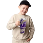 personalized washington huskies abstract paths purple curved tumbler best selling.webp