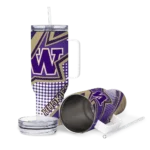 personalized washington huskies arrow burst purple curved tumbler best selling.webp