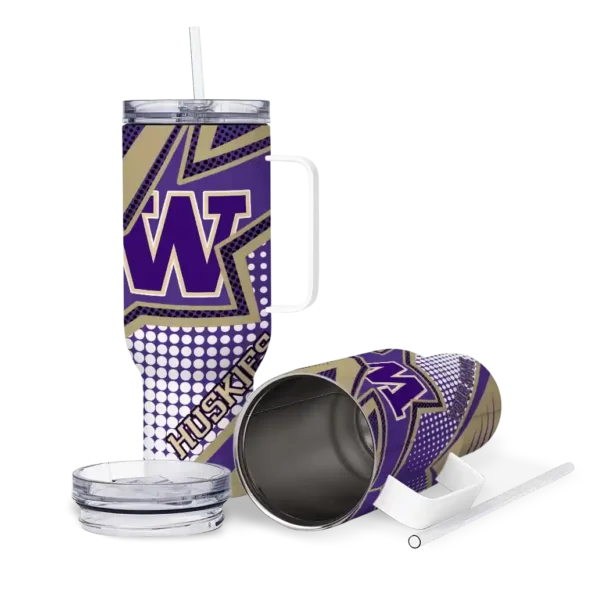 personalized washington huskies arrow burst purple curved tumbler high quality.webp