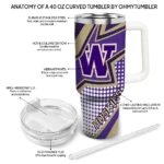 personalized washington huskies arrow burst purple curved tumbler best selling.webp