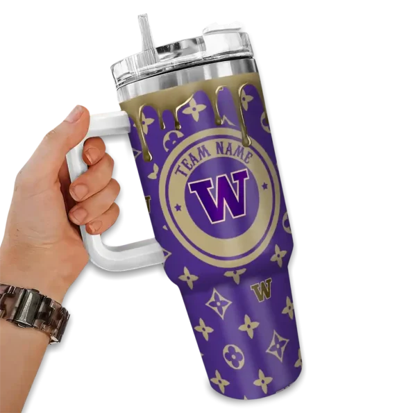 personalized washington huskies bullseye drips purple curved tumbler fashion forward.webp