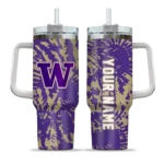 personalized washington huskies burst swirl purple curved tumbler best selling.webp