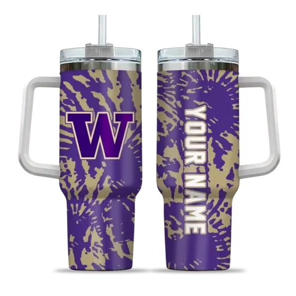 personalized washington huskies burst swirl purple curved tumbler best selling.webp