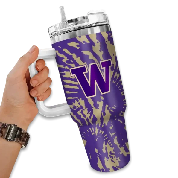 personalized washington huskies burst swirl purple curved tumbler fashion forward.webp
