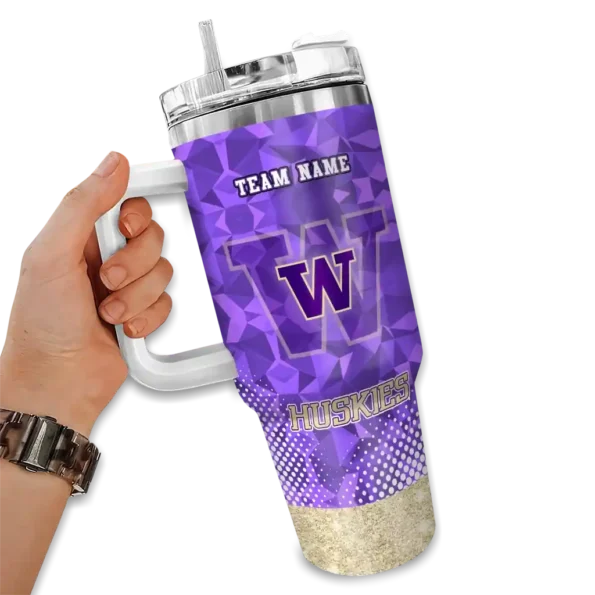 personalized washington huskies geometric prism purple curved tumbler fashion forward.webp