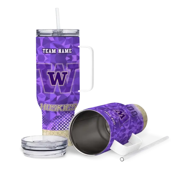personalized washington huskies geometric prism purple curved tumbler high quality.webp