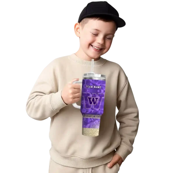 personalized washington huskies geometric prism purple curved tumbler latest model.webp