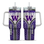personalized washington huskies leopard zipper purple curved tumbler best selling.webp