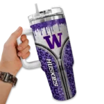 personalized washington huskies leopard zipper purple curved tumbler best selling.webp