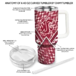 personalized washington state cougars chevron angle crimson curved tumbler best selling.webp