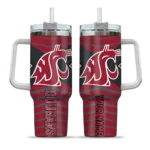 personalized washington state cougars chevron layers crimson curved tumbler best selling.webp