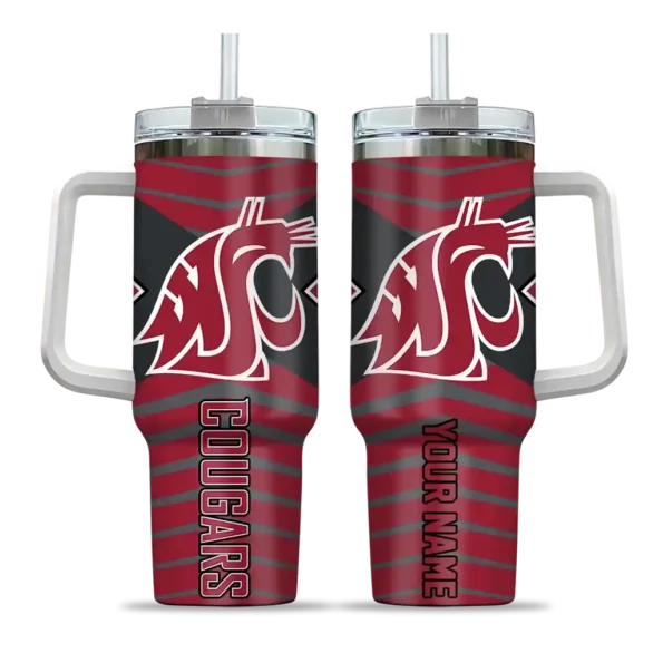 personalized washington state cougars chevron layers crimson curved tumbler best selling.webp