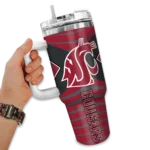 personalized washington state cougars chevron layers crimson curved tumbler best selling.webp