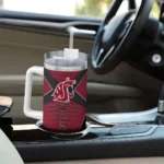 personalized washington state cougars chevron layers crimson curved tumbler best selling.webp