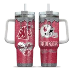personalized washington state cougars heart helmet motif crimson curved tumbler best selling.webp
