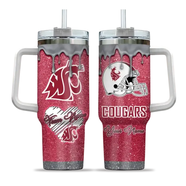 personalized washington state cougars heart helmet motif crimson curved tumbler best selling.webp