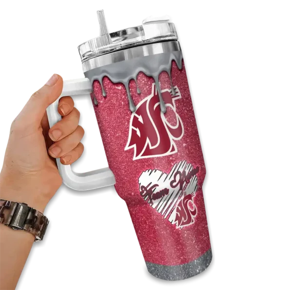 personalized washington state cougars heart helmet motif crimson curved tumbler fashion forward.webp