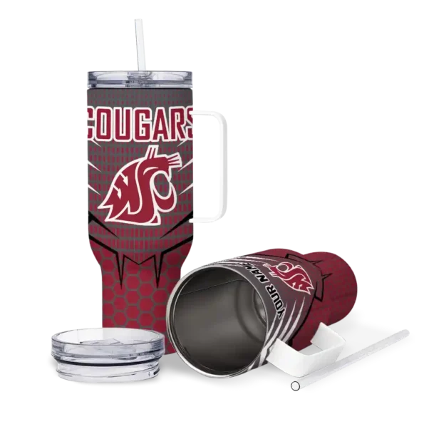 personalized washington state cougars hex texture crimson curved tumbler high quality.webp