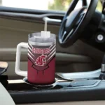 personalized washington state cougars hex texture crimson curved tumbler best selling.webp