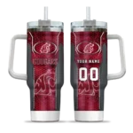 personalized washington state cougars hexagon armor crimson curved tumbler best selling.webp
