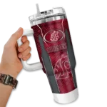 personalized washington state cougars hexagon armor crimson curved tumbler best selling.webp