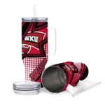 personalized western kentucky hilltoppers arrow burst red curved tumbler best selling.webp