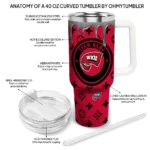 personalized western kentucky hilltoppers bullseye drips red curved tumbler best selling.webp