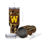 personalized western michigan broncos claw cut brown black curved tumbler best selling.webp